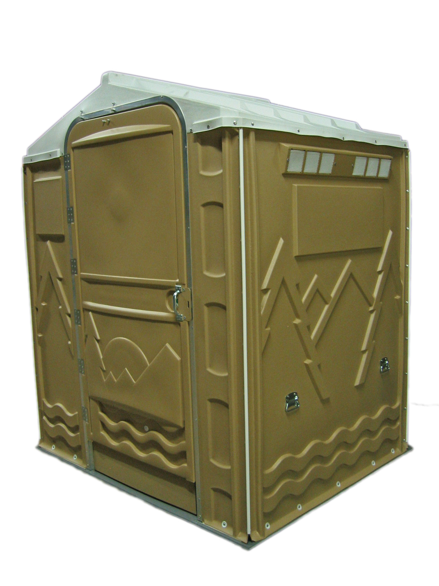 PolyPortable Restroom - Port a Potty - Tan Senator PPSENT-13 - Click Image to Close